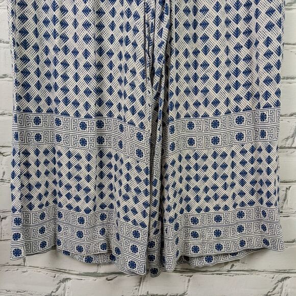 H&M loose flowy pants blue white and blue straight leg size 8 - Picture 5 of 6